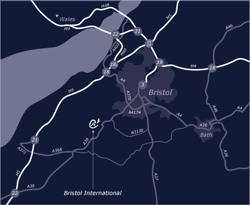 Bristol location map - Crest Aviation